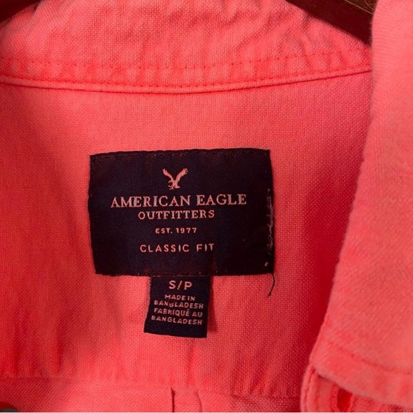 American Eagle Coral Button Up Shirt | size small - Picture 2 of 4
